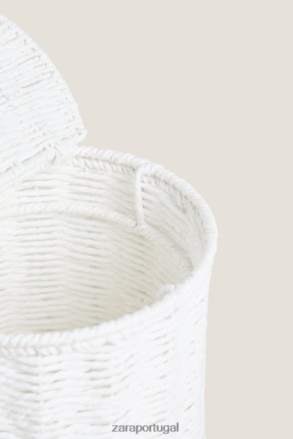 cesto de lixo com tampa removível unissex Zara branco Z2080L1707 acessórios