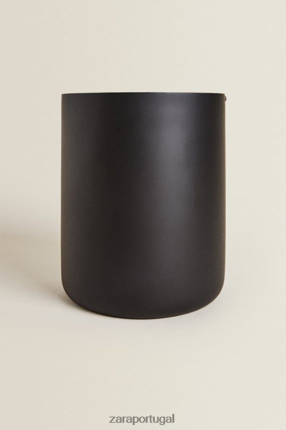 cesto de lixo de resina com tampa unissex Zara preto Z2080L1723 acessórios