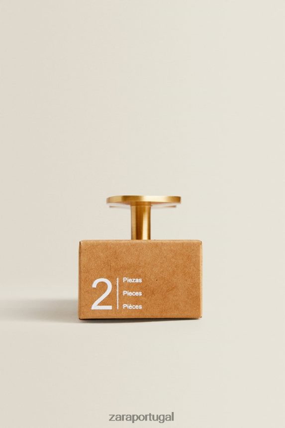 maçaneta de porta de latão (pacote com 2) unissex Zara dourado Z2080L1744 acessórios