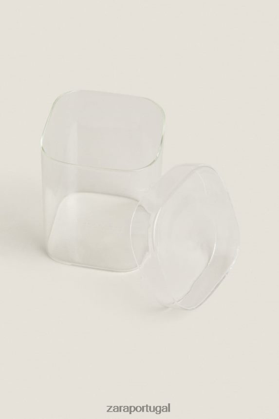pote de vidro borossilicato com tampa unissex Zara original Z2080L1749 acessórios