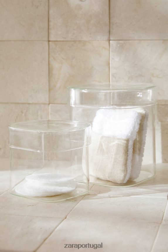 pote de vidro borossilicato com tampa unissex Zara original Z2080L1749 acessórios