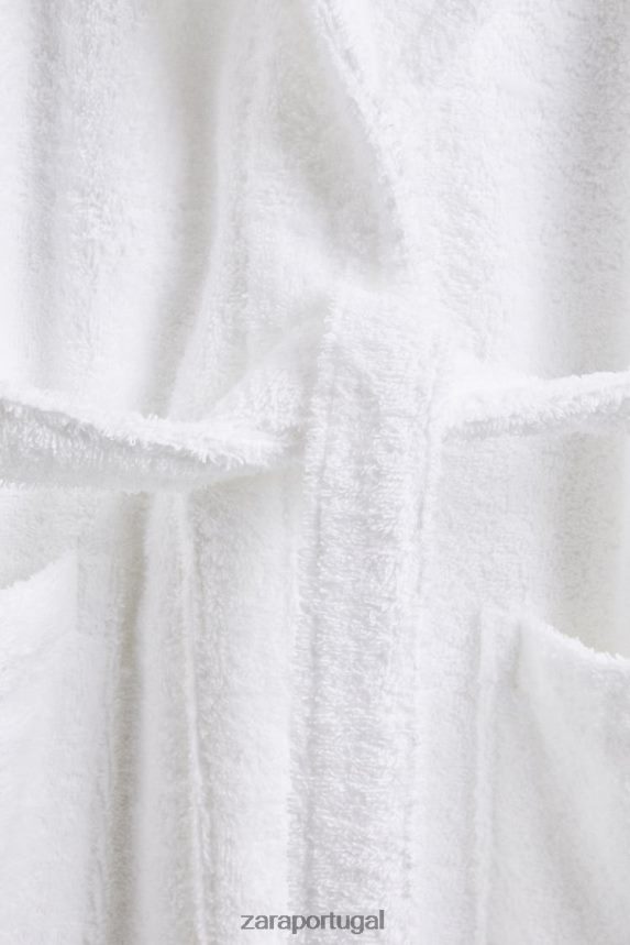 roupão de algodão premium unissex Zara branco Z2080L1736 acessórios