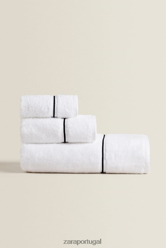 toalha com acabamento bordado unissex Zara preto Z2080L1728 acessórios