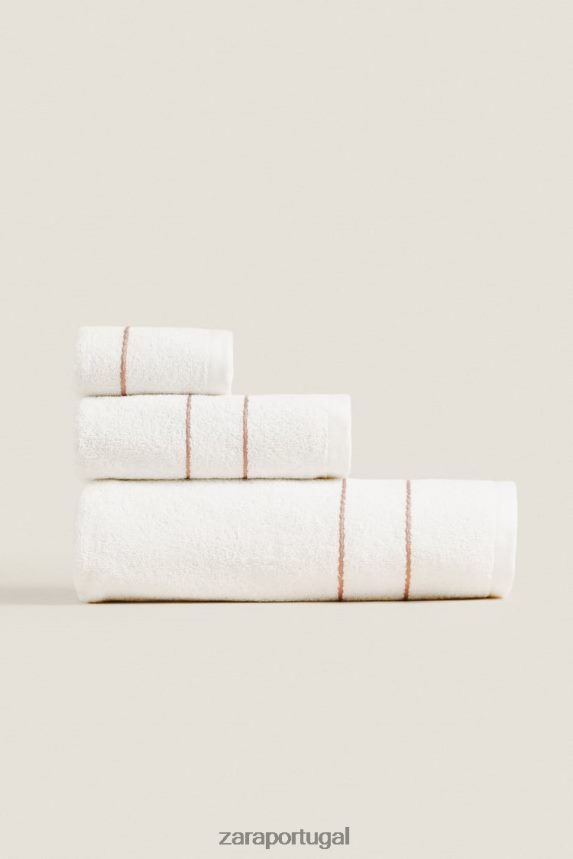 toalha com acabamentos contrastantes unissex Zara Rosa pálido Z2080L1708 acessórios