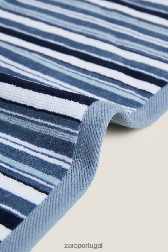 toalha de listras multicoloridas unissex Zara cinza azul Z2080L1748 acessórios