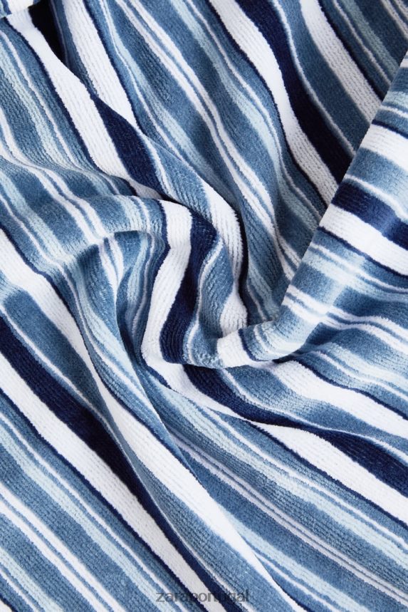 toalha de listras multicoloridas unissex Zara cinza azul Z2080L1748 acessórios