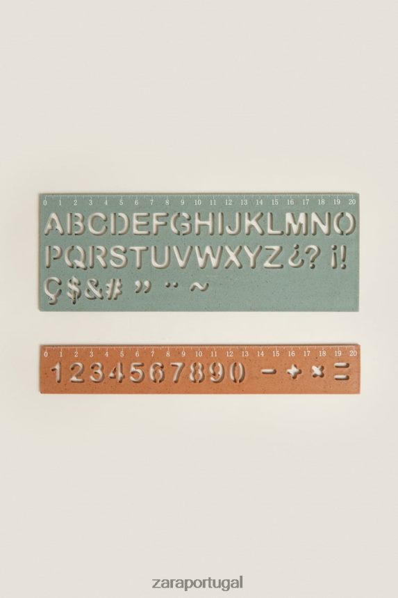 réguas numéricas e alfabéticas (pacote com 2) unissex Zara multicolorido Z2080L1581 acessórios
