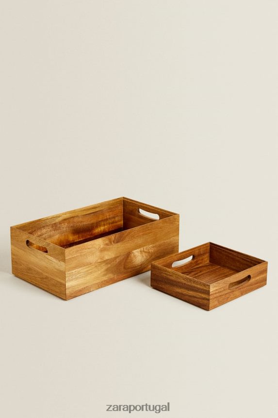 caixa de armazenamento unissex Zara bege claro Z2080L1695 acessórios