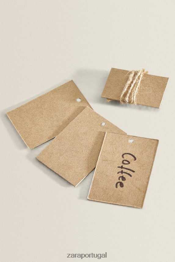 frasco de armazenamento de vidro borossilicato e madeira unissex Zara bege claro Z2080L1685 acessórios