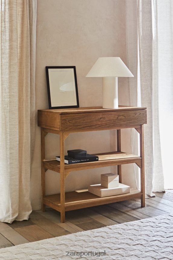 unidade de armazenamento de madeira unissex Zara bege claro Z2080L1682 acessórios