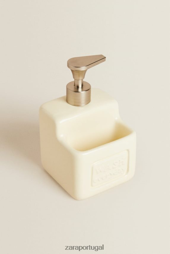 dispensador de saboneteira com armazenamento unissex Zara creme Z2080L1786 acessórios