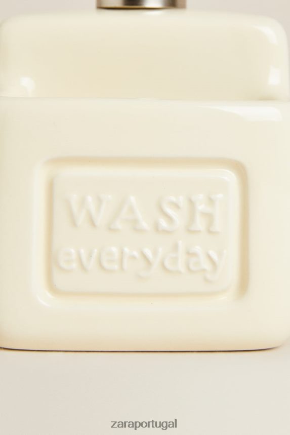 dispensador de saboneteira com armazenamento unissex Zara creme Z2080L1786 acessórios