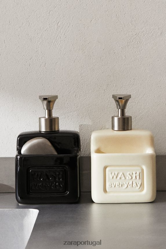 dispensador de saboneteira com armazenamento unissex Zara creme Z2080L1786 acessórios