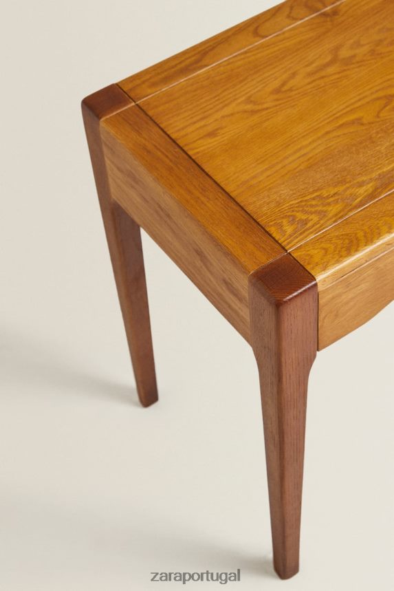 mesa de cabeceira em carvalho com gaveta unissex Zara marrom escuro Z2080L1629 acessórios