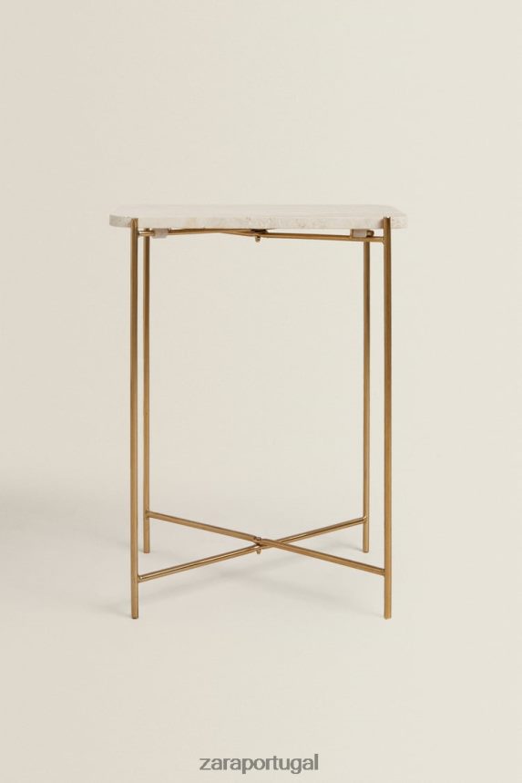 mesa lateral de mármore unissex Zara creme Z2080L1632 acessórios