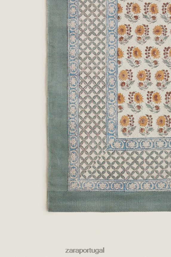 tapete com estampa de bloco unissex Zara pêssego Z2080L1639 acessórios