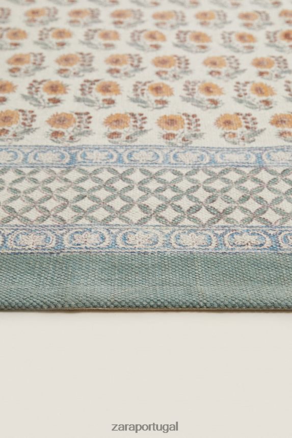 tapete com estampa de bloco unissex Zara pêssego Z2080L1639 acessórios