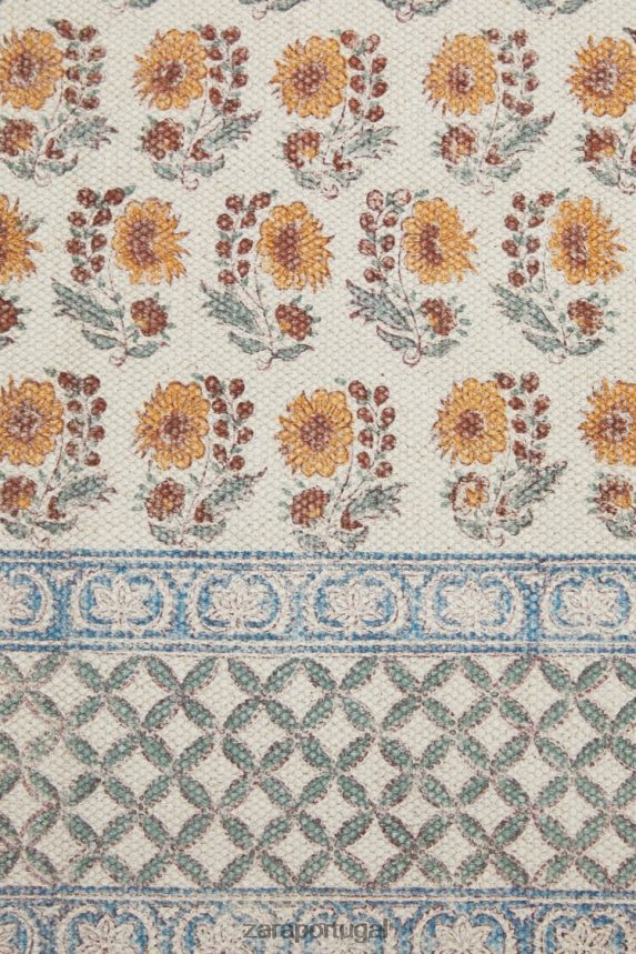 tapete com estampa de bloco unissex Zara pêssego Z2080L1639 acessórios