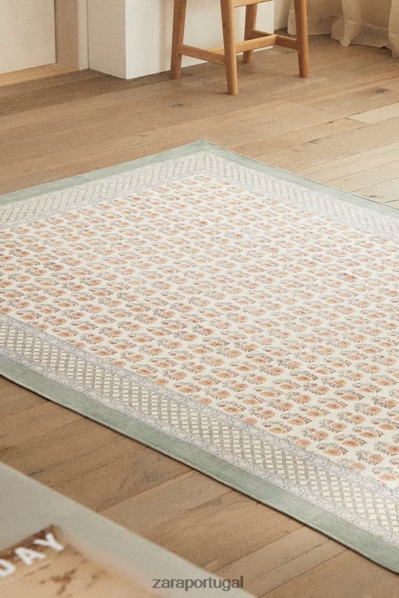 tapete com estampa de bloco unissex Zara pêssego Z2080L1639 acessórios