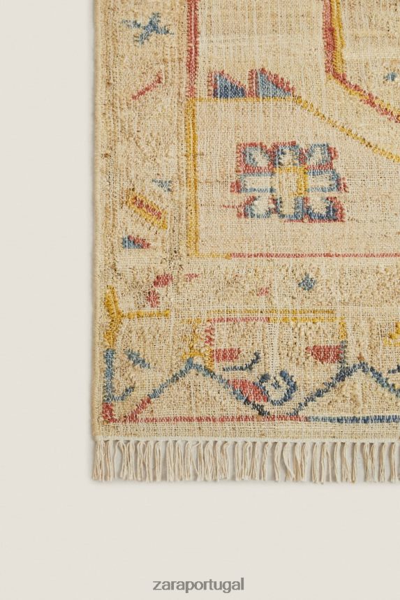 tapete de juta vintage unissex Zara bege claro Z2080L1640 acessórios