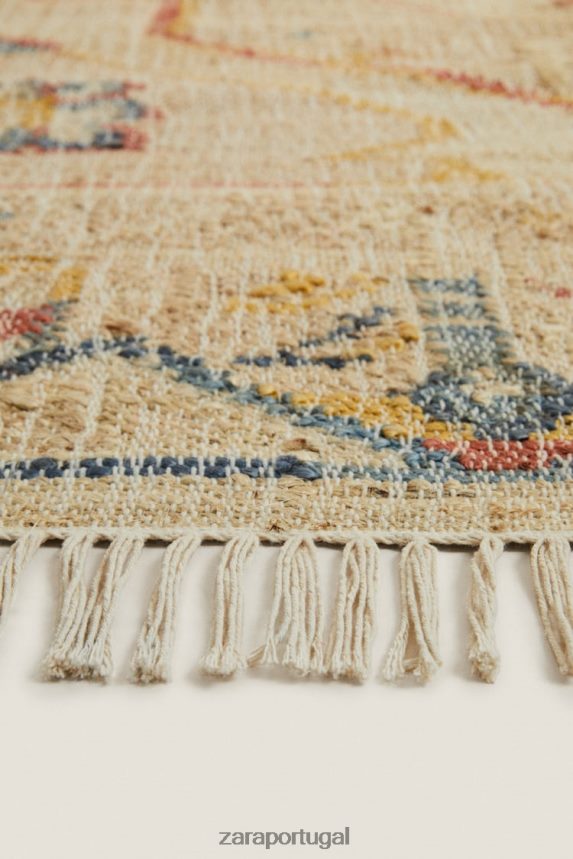 tapete de juta vintage unissex Zara bege claro Z2080L1640 acessórios