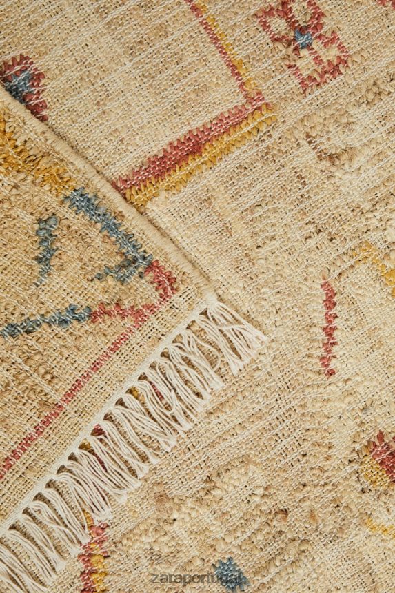 tapete de juta vintage unissex Zara bege claro Z2080L1640 acessórios