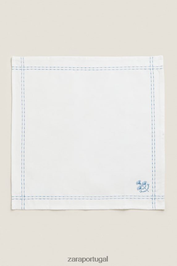 guardanapo com bordado floral unissex Zara azul Z2080L1677 acessórios