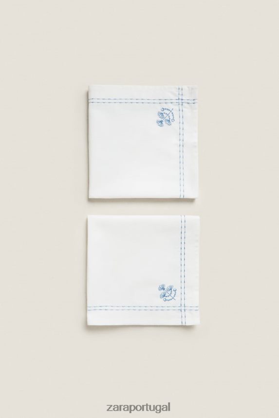 guardanapo com bordado floral unissex Zara azul Z2080L1677 acessórios