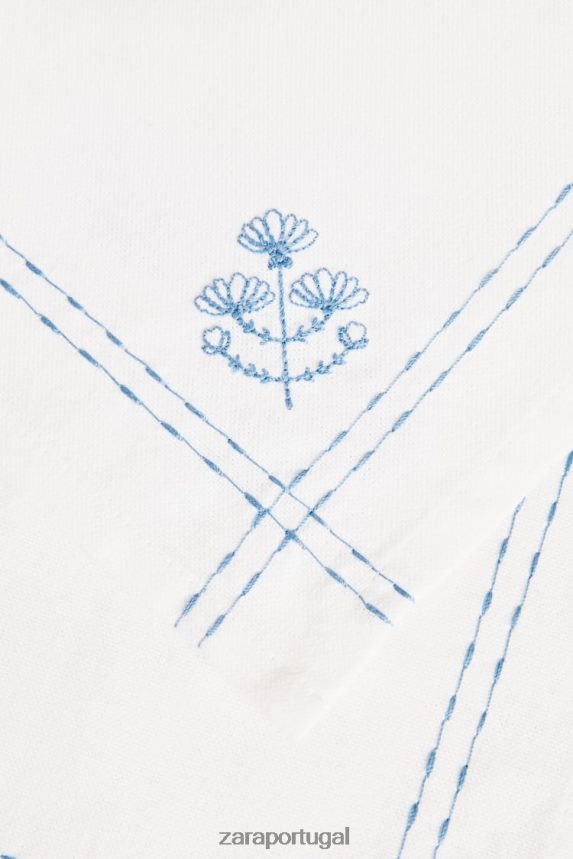 guardanapo com bordado floral unissex Zara azul Z2080L1677 acessórios