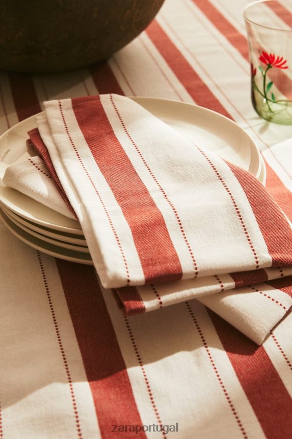 guardanapos de fio tingido (pacote com 2) unissex Zara tijolo Z2080L1665 acessórios