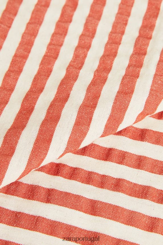 guardanapos listrados (pacote com 2) unissex Zara castanho-avermelhado Z2080L1671 acessórios