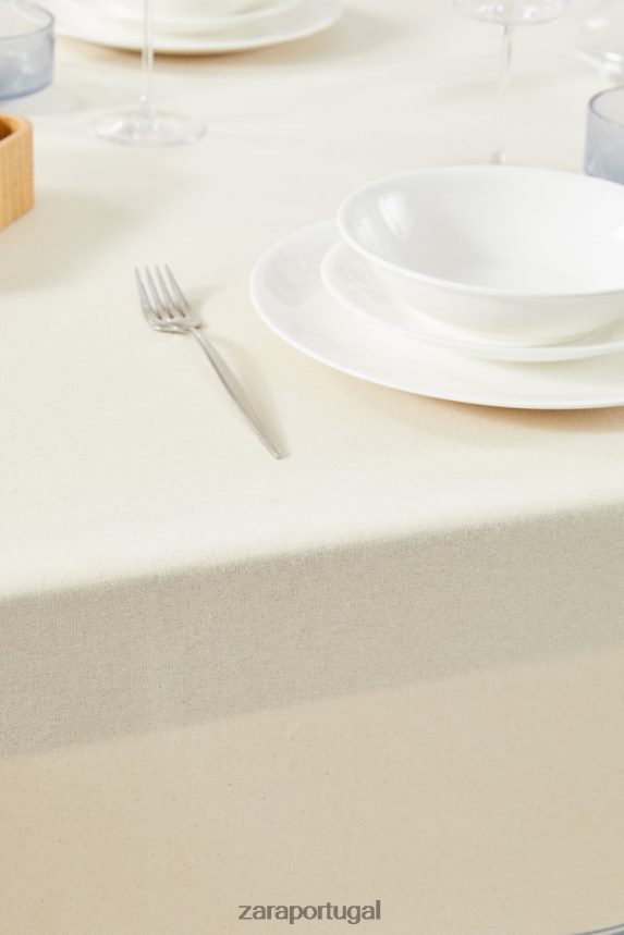 toalha de mesa listrada de fio tingido unissex Zara azul Z2080L1674 acessórios
