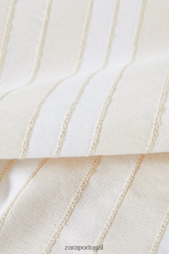 toalha de mesa listrada de fio tingido unissex Zara cru Z2080L1672 acessórios