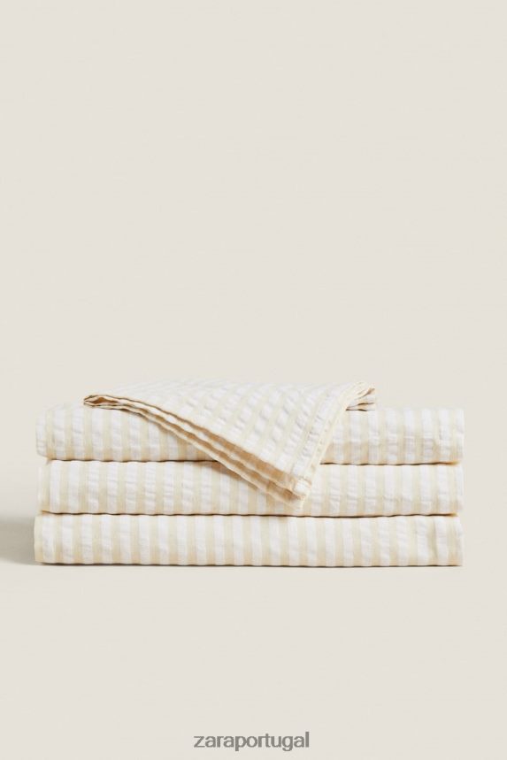 toalha de mesa listrada unissex Zara cru Z2080L1670 acessórios