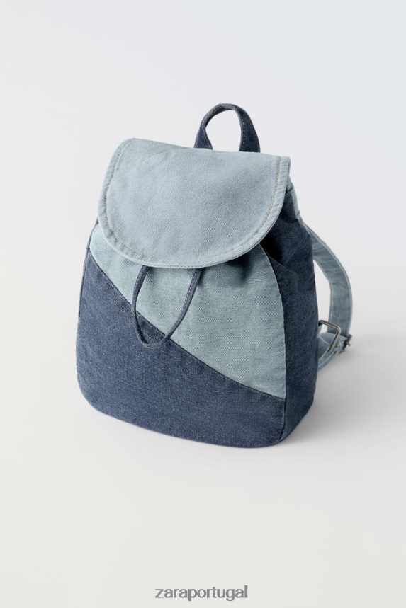 denim mochila crianças Zara azul Z2080L1553 acessórios