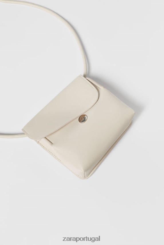 mini bolsa crossbody monocromática crianças Zara off white Z2080L1539 acessórios