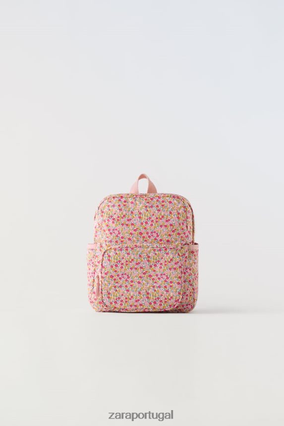 mochila floral crianças Zara rosa Z2080L1570 acessórios