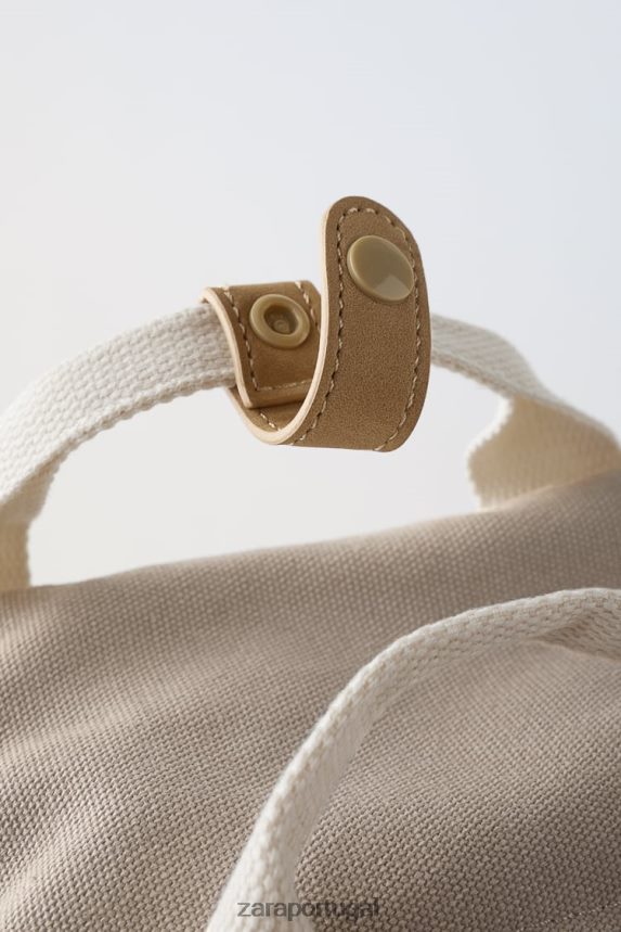 mochila retrô crianças Zara marrom arenoso Z2080L1543 acessórios