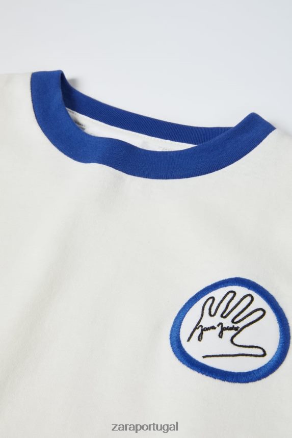 camiseta java jacobs crianças Zara ostra branca Z2080L1514 roupas