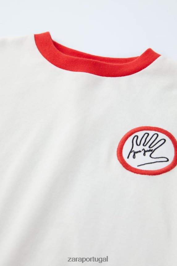 camiseta java jacobs crianças Zara ostra branca Z2080L1518 roupas