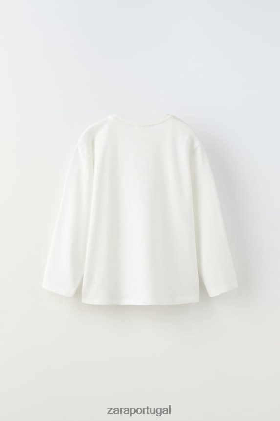 camiseta lisa crianças Zara branco Z2080L1526 roupas