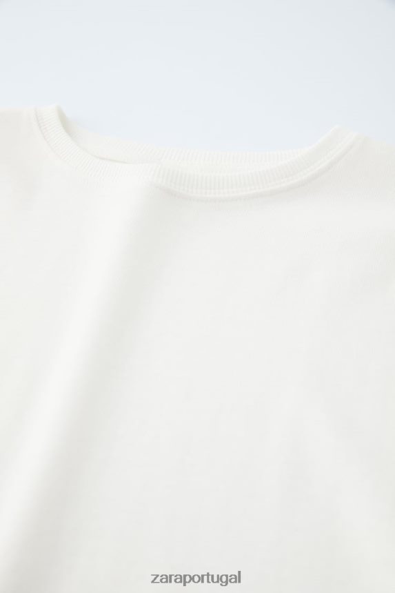 camiseta lisa crianças Zara branco Z2080L1526 roupas