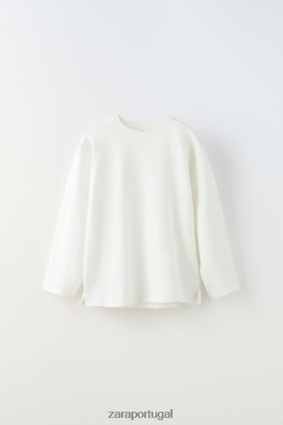 camiseta lisa crianças Zara branco Z2080L1526 roupas