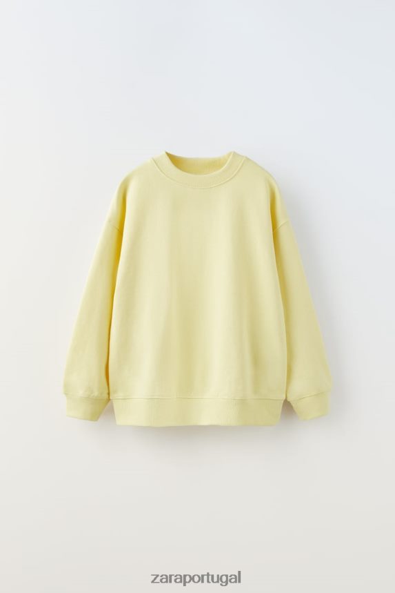 moletom básico crianças Zara amarelo Z2080L1528 roupas