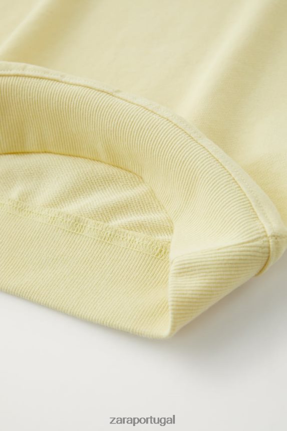 moletom básico crianças Zara amarelo Z2080L1528 roupas