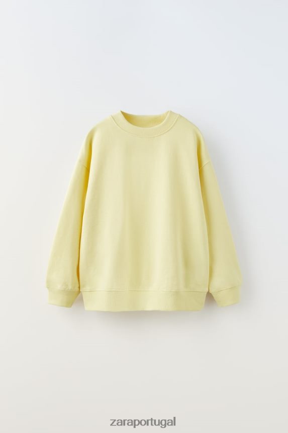 moletom básico crianças Zara amarelo Z2080L1528 roupas