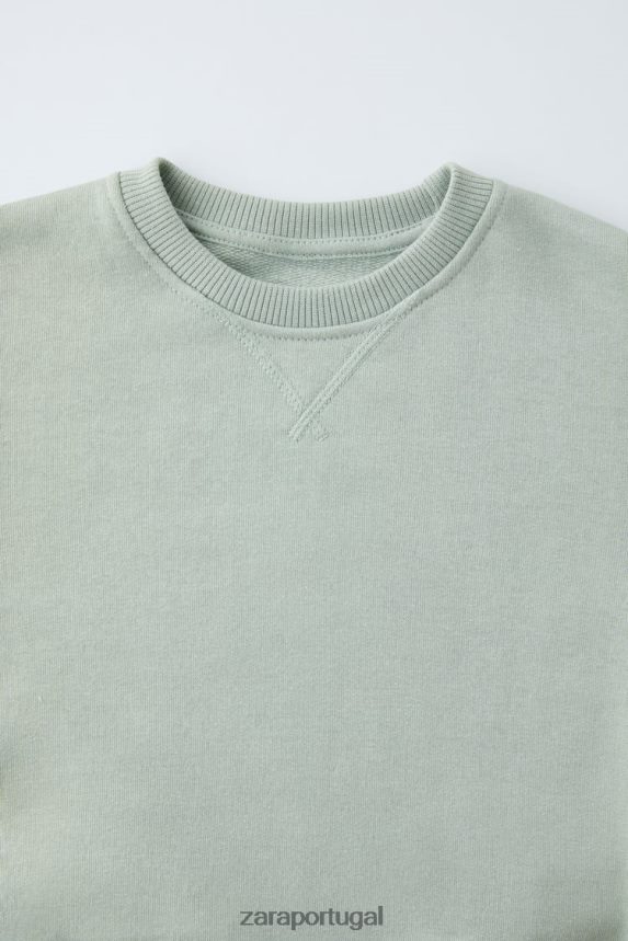 moletom liso crianças Zara verde Mar Z2080L1564 roupas
