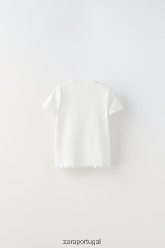 regata básica canelada crianças Zara branco Z2080L1571 roupas
