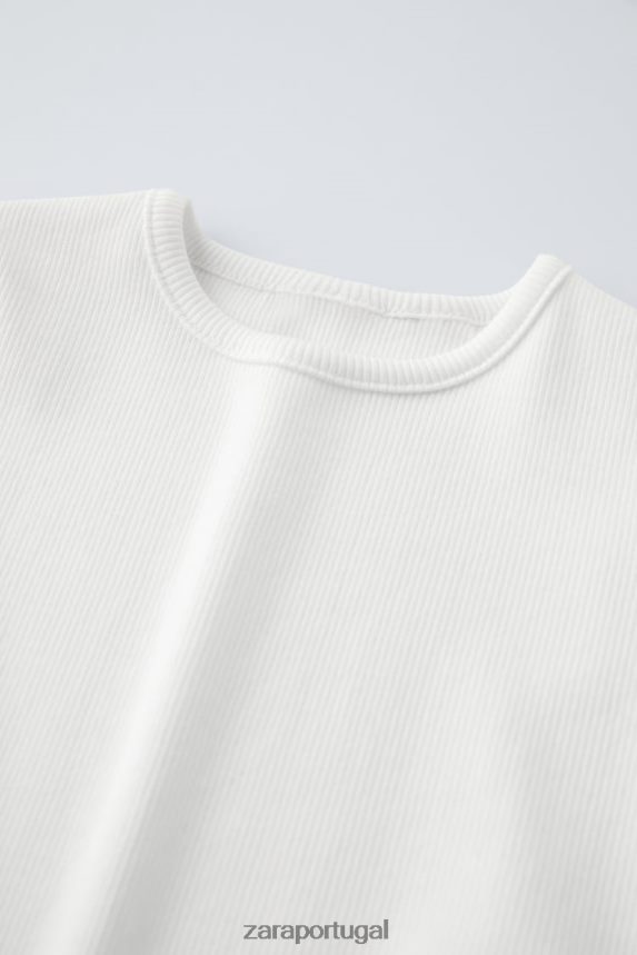 regata básica canelada crianças Zara branco Z2080L1571 roupas