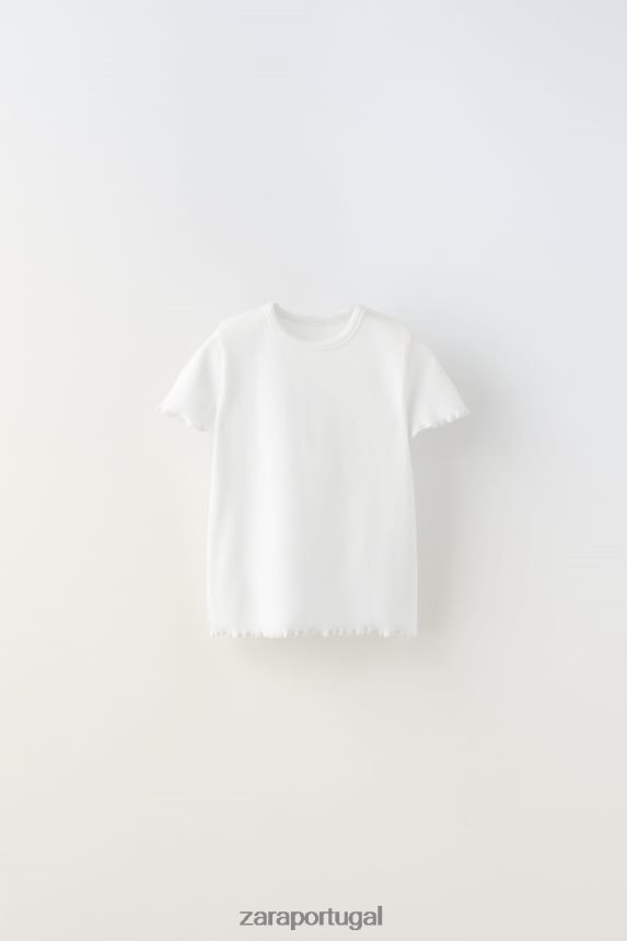 regata básica canelada crianças Zara branco Z2080L1571 roupas